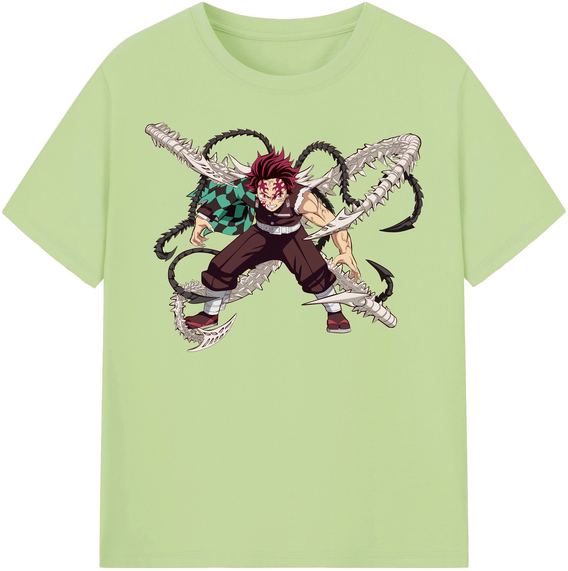 （画像用） 鬼滅の刃 竈門 炭治郎／かまど たんじろう Kamado Tanjirou 綿100％半袖Tシャツ（フロントプリント）